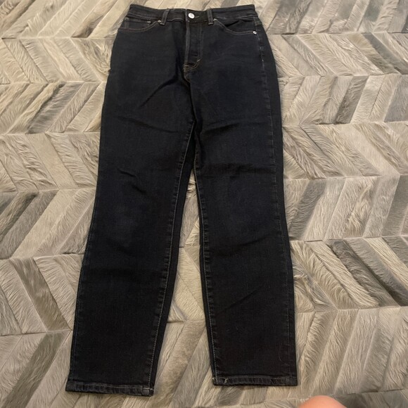 H&M & Denim Ultra High Waist Mom Jeans Dark Wash Black Size 6 - Picture 3 of 8